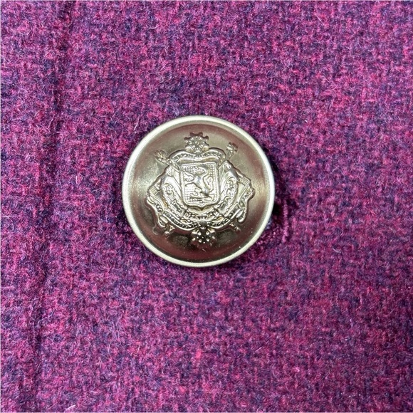 J.CREW Stadium Cloth Nello Gori Peacoat Women's Size 00 Red Wool Double Breasted - Picture 3 of 13